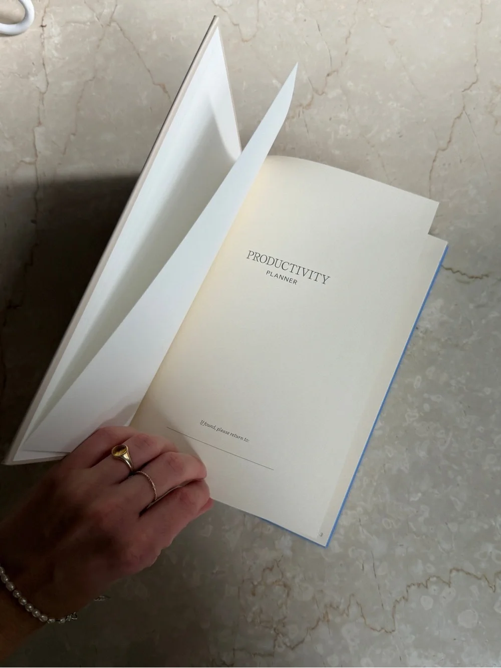 Start Fresh Every Day Hardcover Journal - Blue Text on Cream Cover BRAND NEW